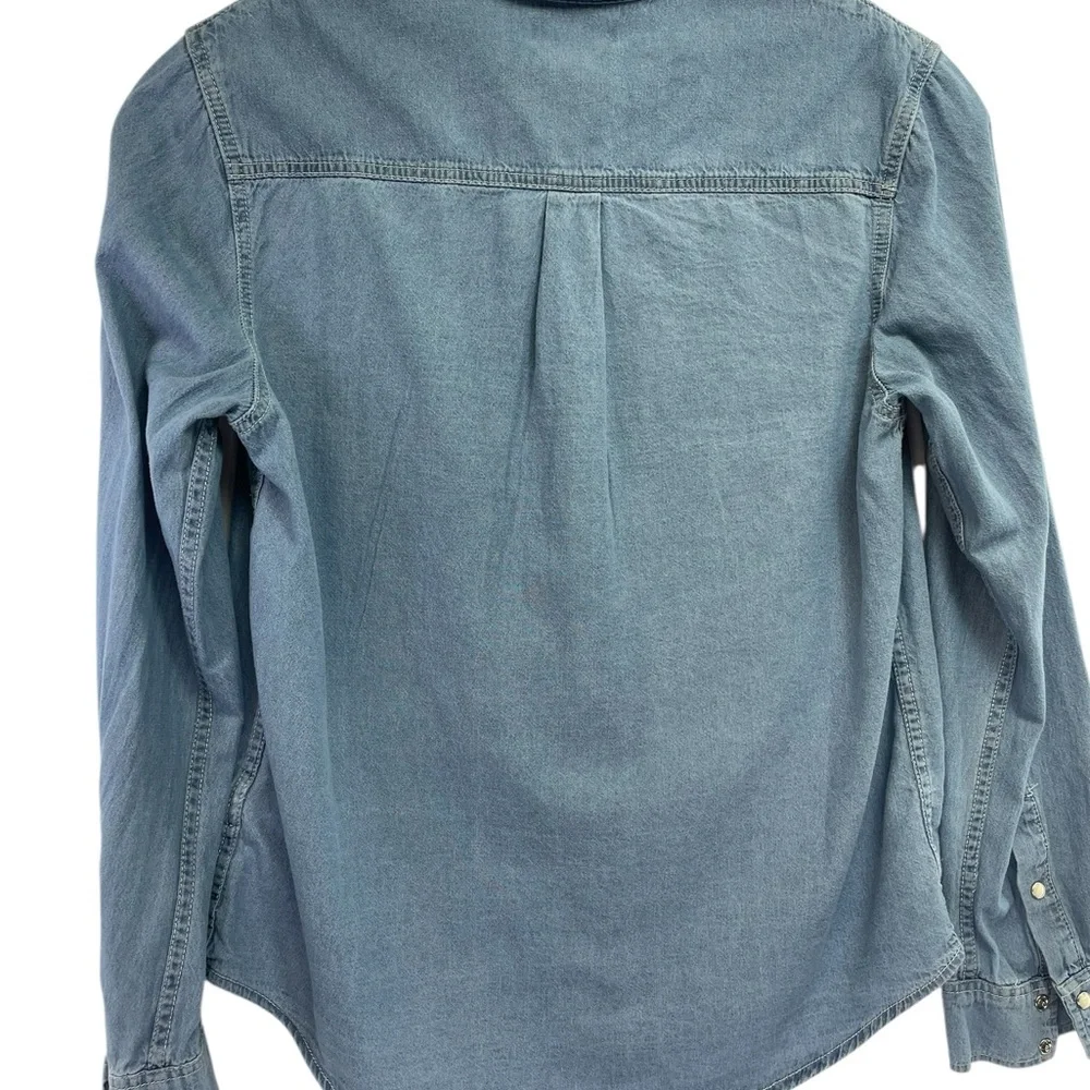 True Religion Light Blue‎ Chambrey Sz Medium snap up shirt